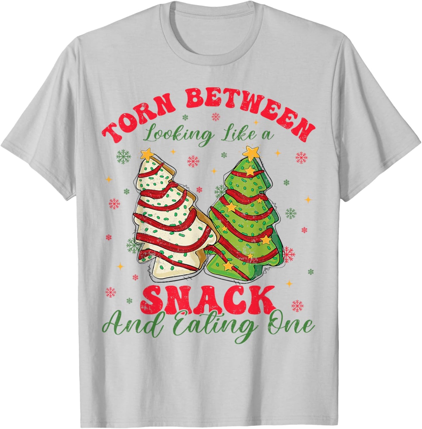 Torn Between Looking Like A Snack And Eating One Christmas T-Shirt - T-Shirt | Ash