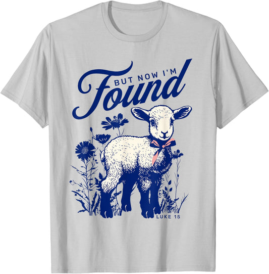 Parable of the Lost Sheep Christian Cottagecore Kawaii Lamb T-Shirt - T-Shirt | Ash