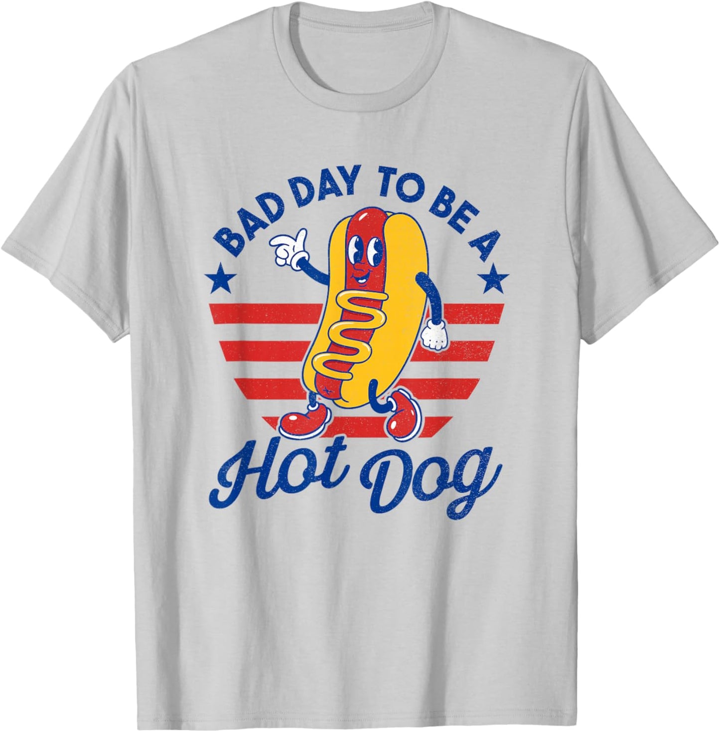 Bad Day to Be A Hot Dog Funny BBQ Grilling 4th of July T-Shirt - T-Shirt | Ash
