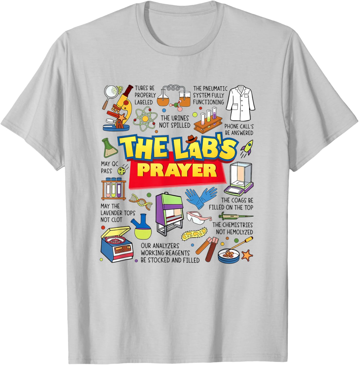 The Lab's Prayer Lab Week 2026 Medical Lab Science T-Shirt - T-Shirt | Ash
