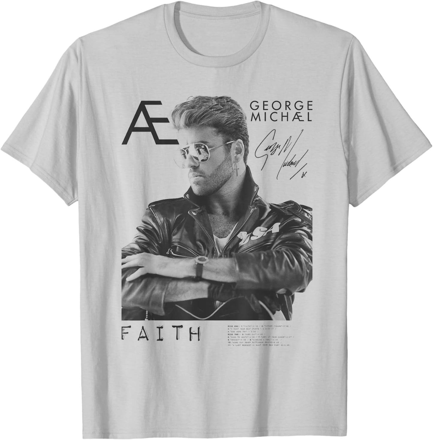 George Michael Signature Faith Graphic T-Shirt - T-Shirt | Ash