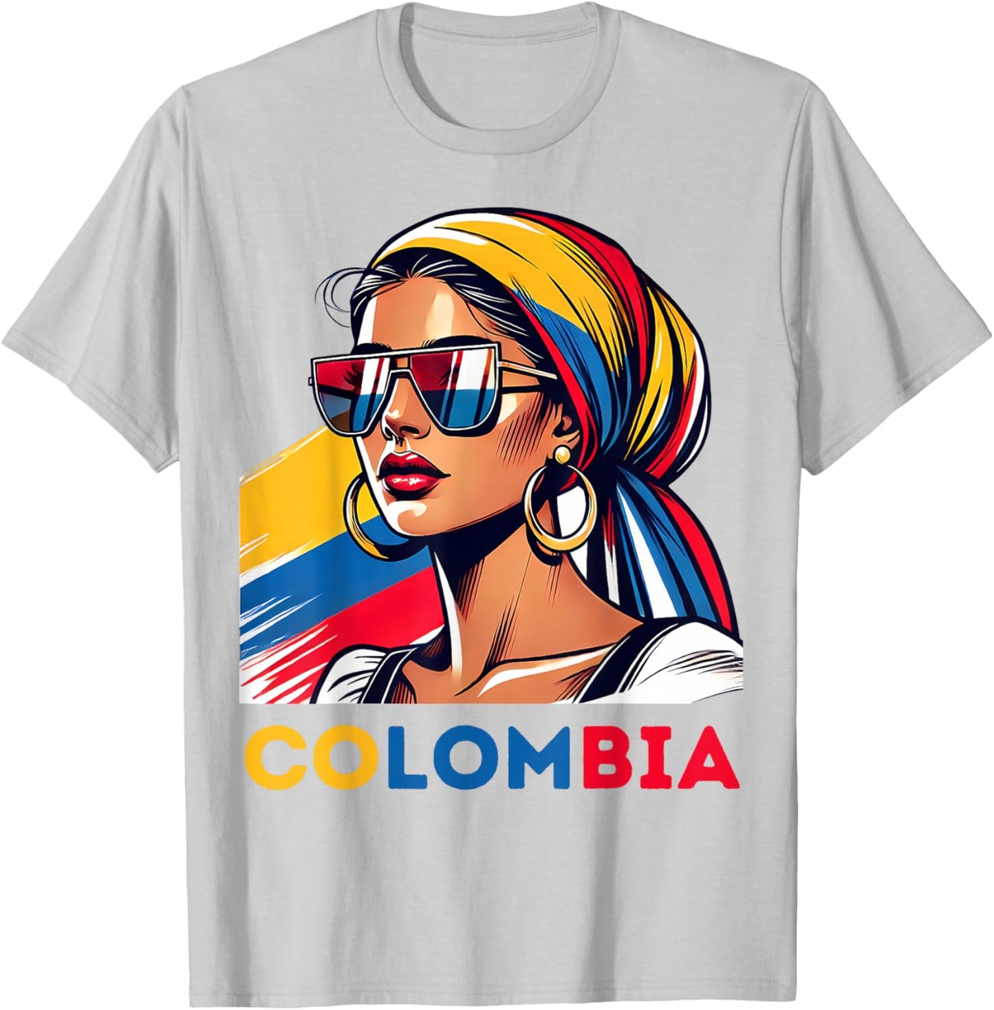 Colombians Souvenirs Products Woman Flag Roots Colombia T-Shirt - T-Shirt | Ash