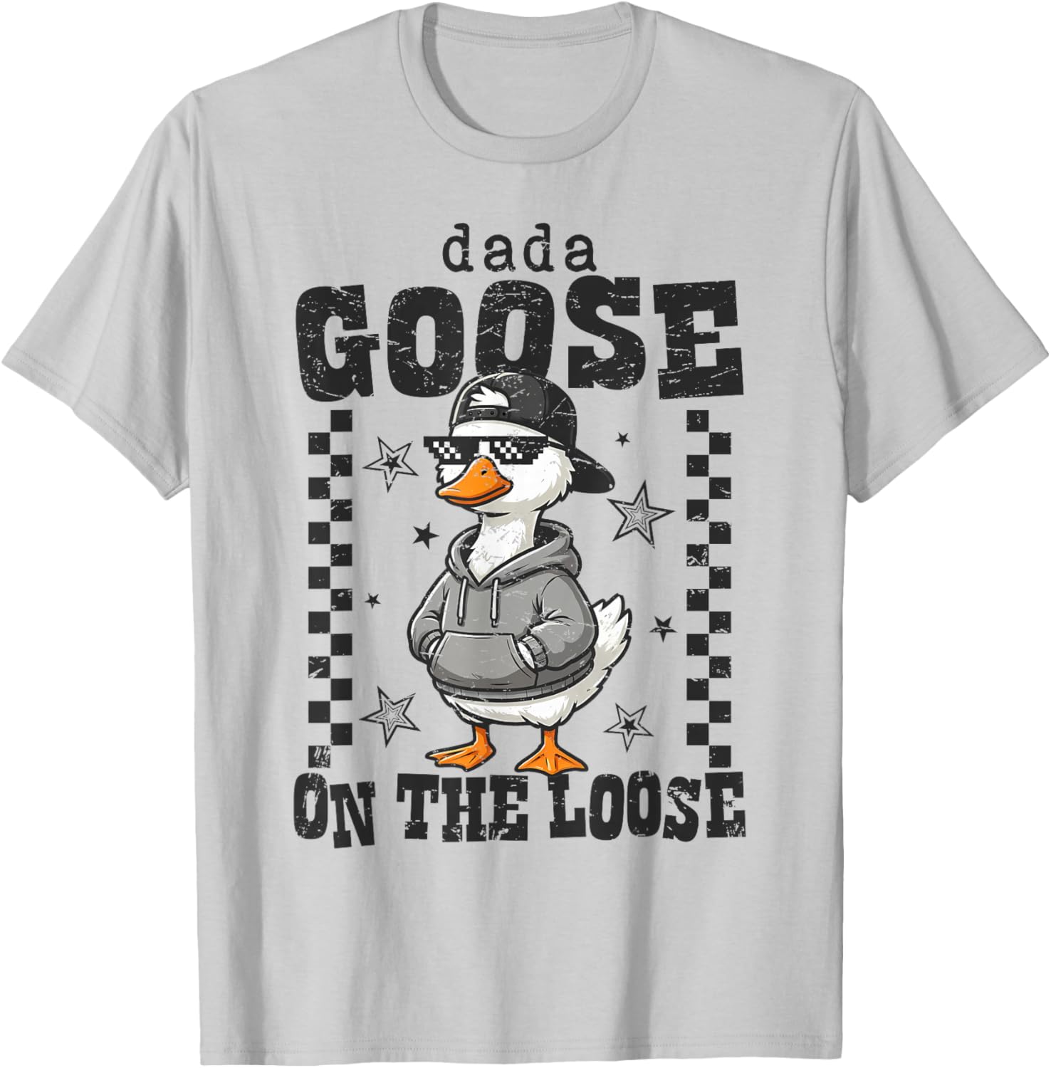 Dada Goose On The Loose Silly Goose Dad Men Father's Day T-Shirt - T-Shirt | Ash