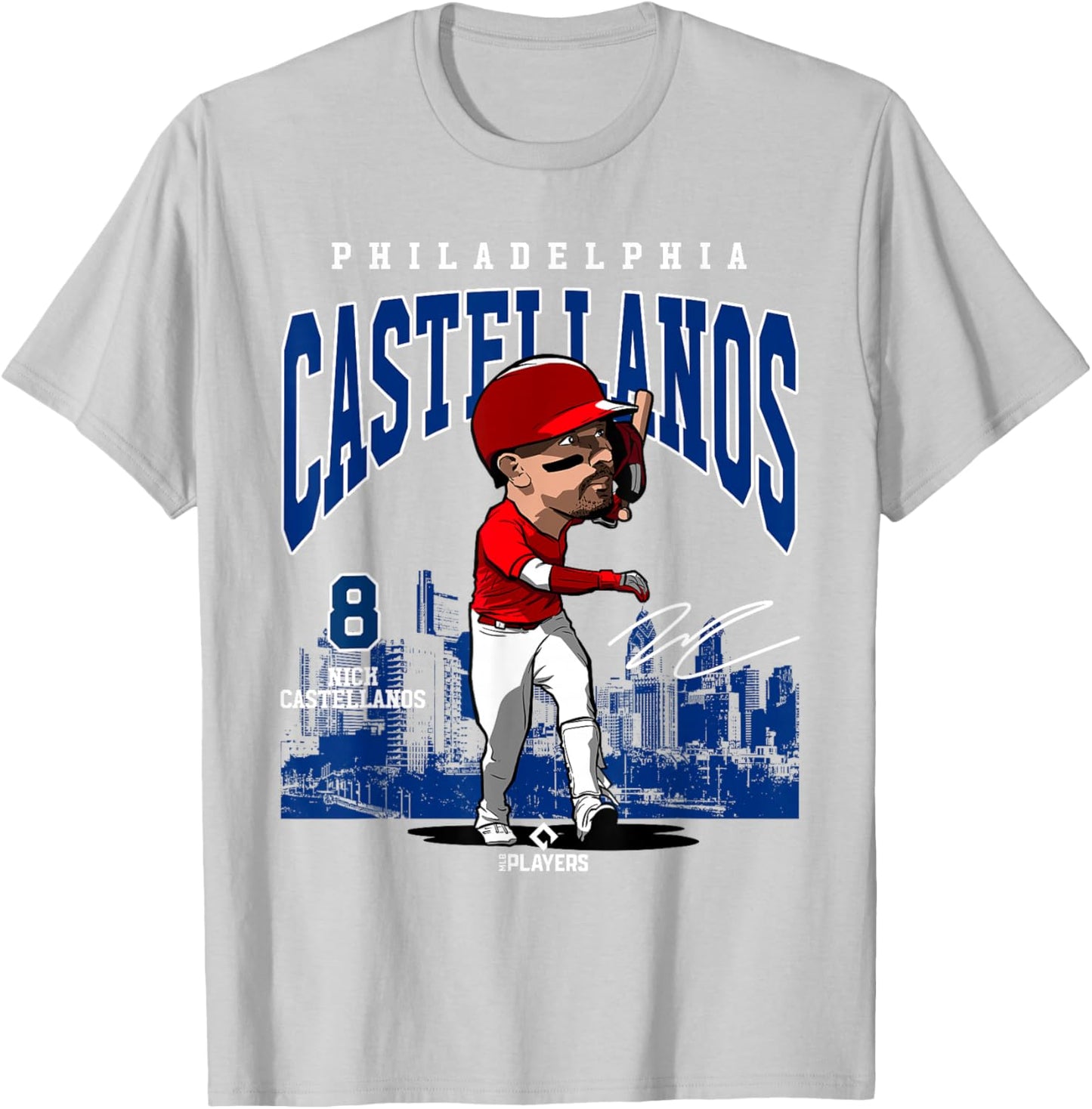 Nick Castellanos | Philadelphia MLB Players | MLBCAS4018 T-Shirt - T-Shirt | Ash