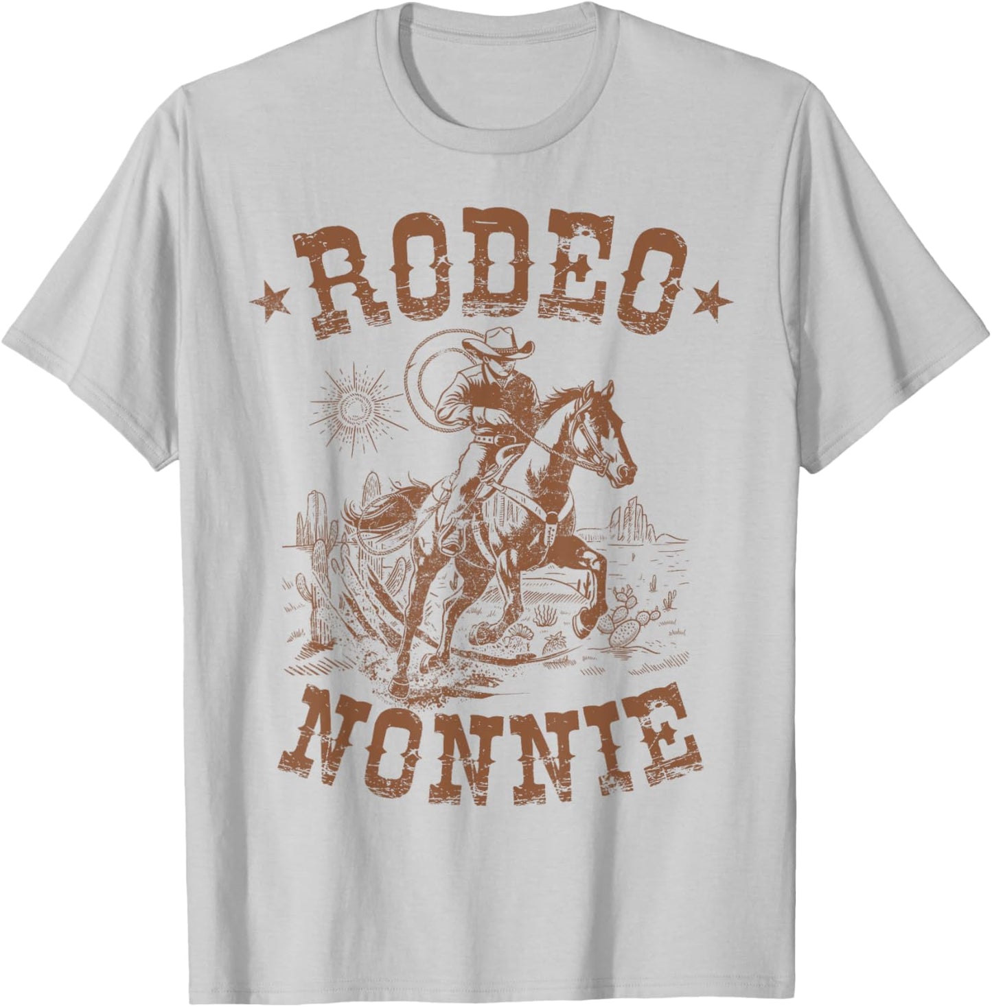 Rodeo Nonnie Western Cowboy Family Matching Mother's Day T-Shirt - T-Shirt | Ash