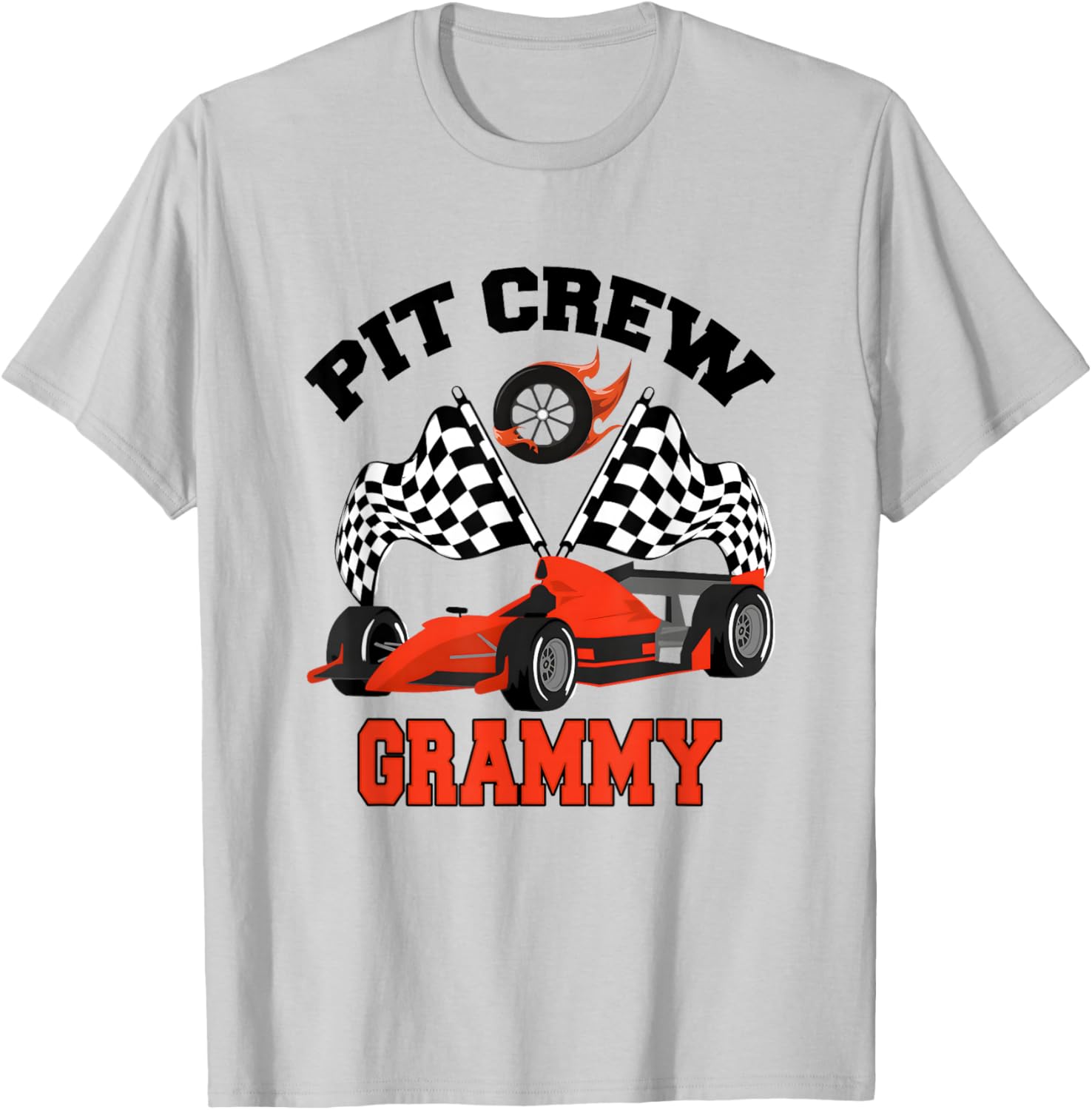 Grammy Pit Crew Race Car Birthday Family Racing T-Shirt - T-Shirt | Ash
