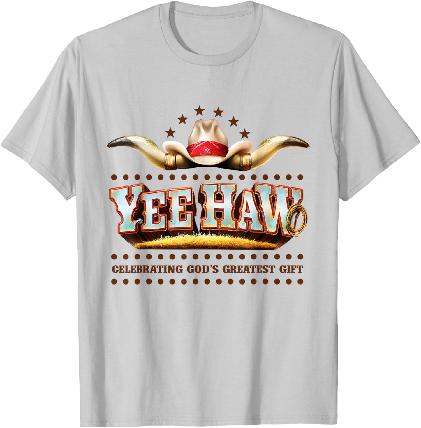 Yee Haw Celebrating God's Funny Cowboy VBS 2025 T-Shirt - T-Shirt | Ash