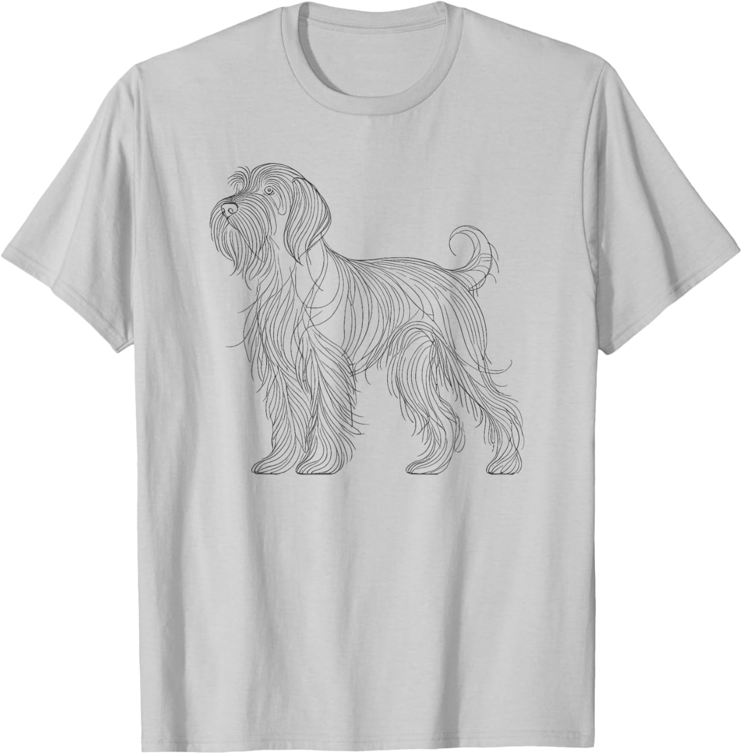 Line Art Wirehaired Pointing Griffon T-Shirt - T-Shirt | Ash