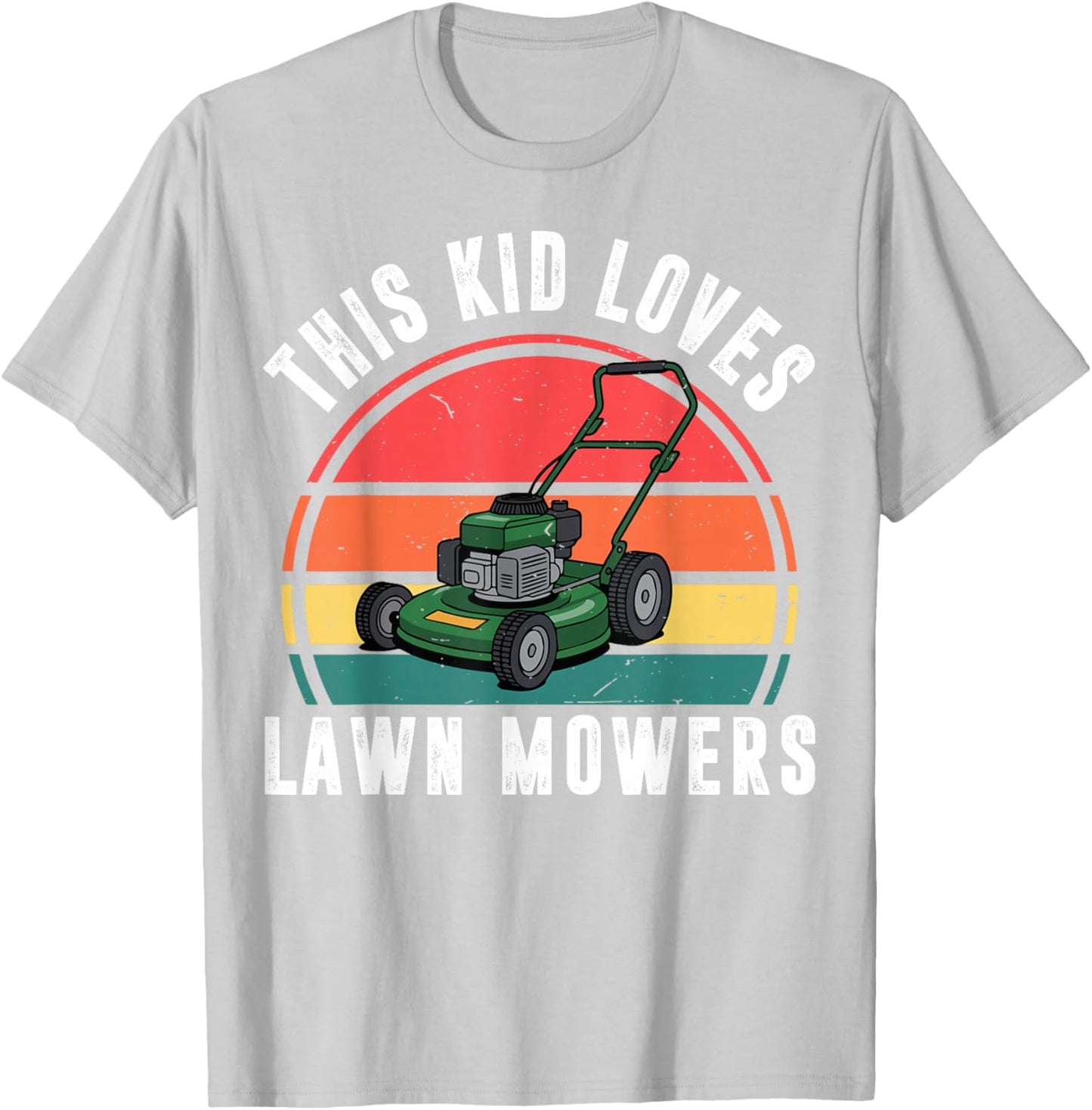 This Kid Loves Lawn Mower Push Toddler Boy Baby Funny Mowing T-Shirt - T-Shirt | Ash