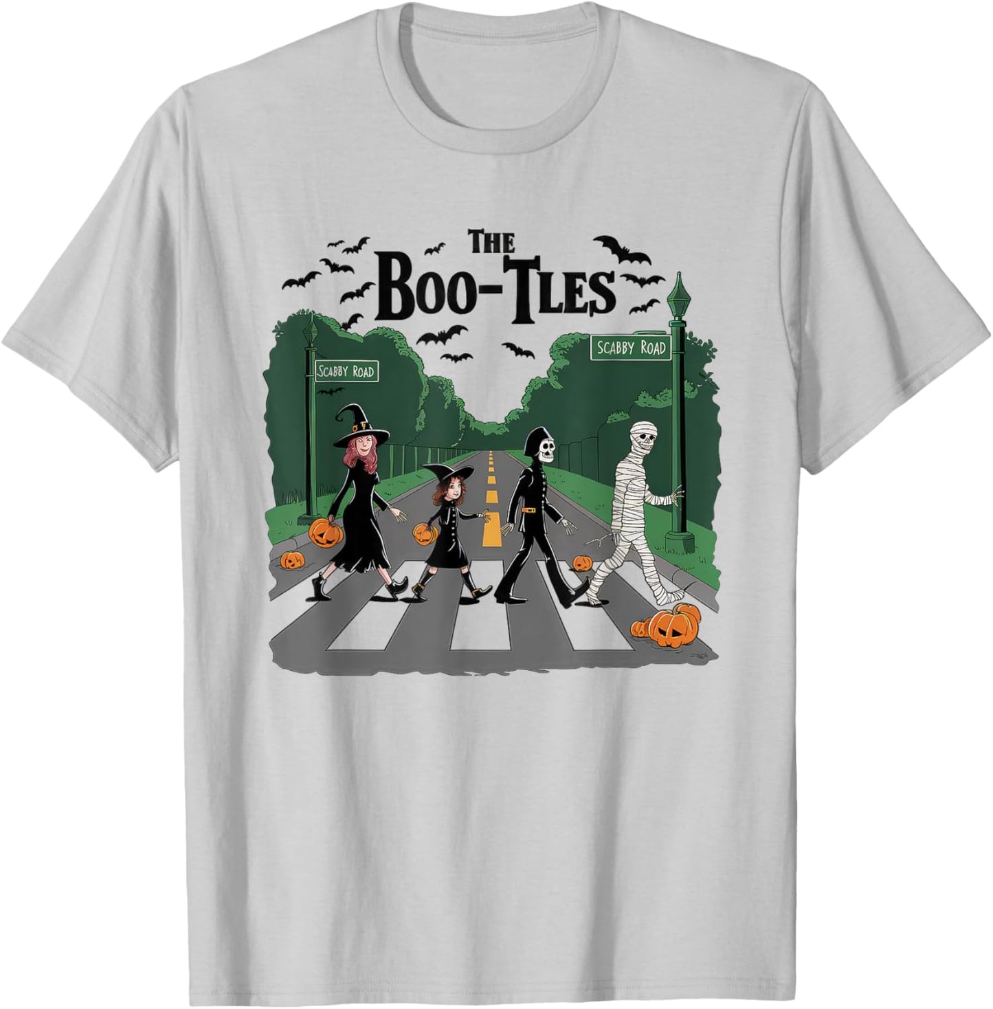 The Boo-tles Scabby Road Funny Band Parody Halloween T-Shirt - T-Shirt | Ash