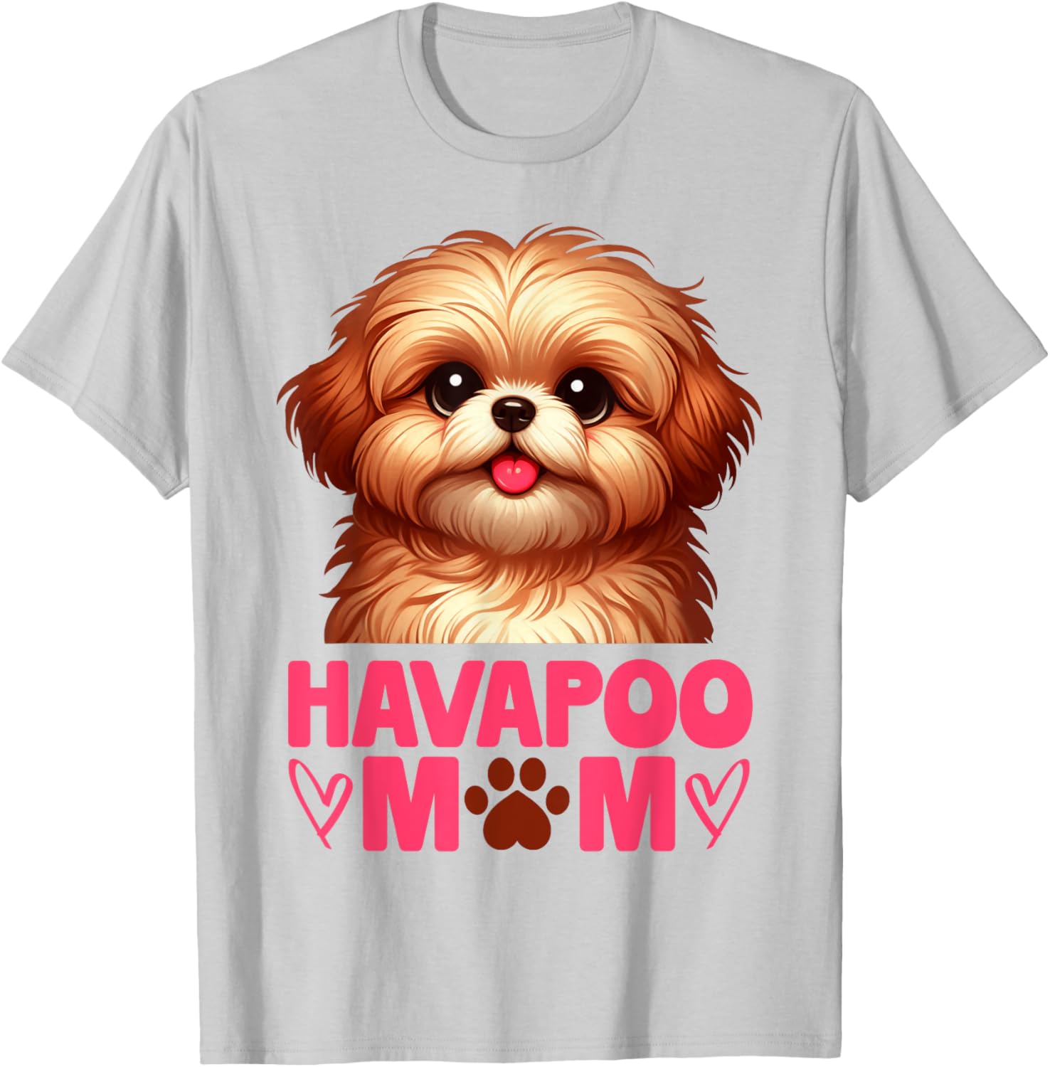 Cute Havapoo Mom Shirt Dog Lover Puppy Owner Gift Men Women T-Shirt - T-Shirt | Ash