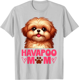 Cute Havapoo Mom Shirt Dog Lover Puppy Owner Gift Men Women T-Shirt - T-Shirt | Ash