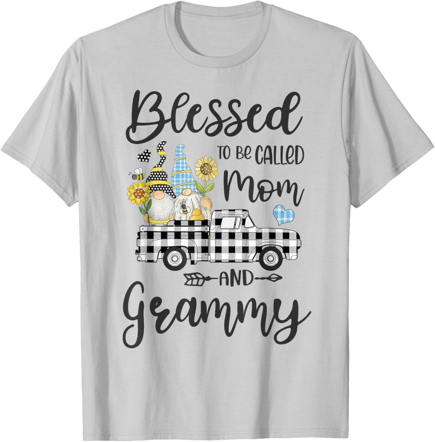 Gnomes Blessed To Be Called Mom And Grammy Mother's Day T-Shirt - T-Shirt | Ash