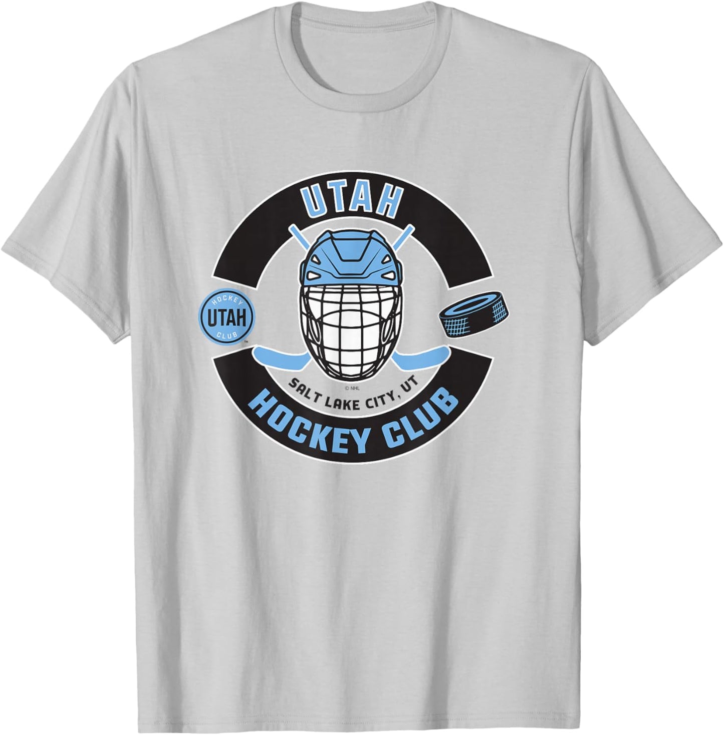 Utah Hockey Club Mask Gray Officially Licensed T-Shirt - T-Shirt | Ash