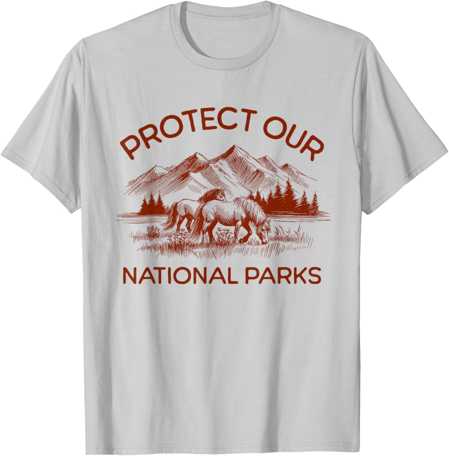 I Stand With The NPS Protect Our National Parks Horses T-Shirt - T-Shirt | Ash