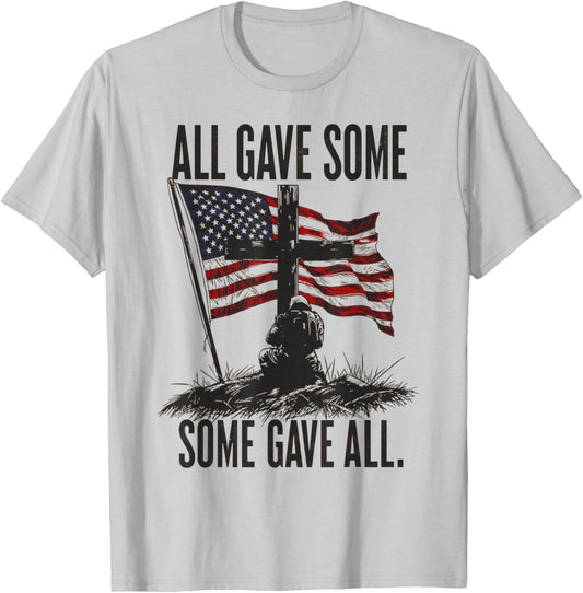Pride All Gave Some Some Gave All Veterans Day T-Shirt - T-Shirt | Ash