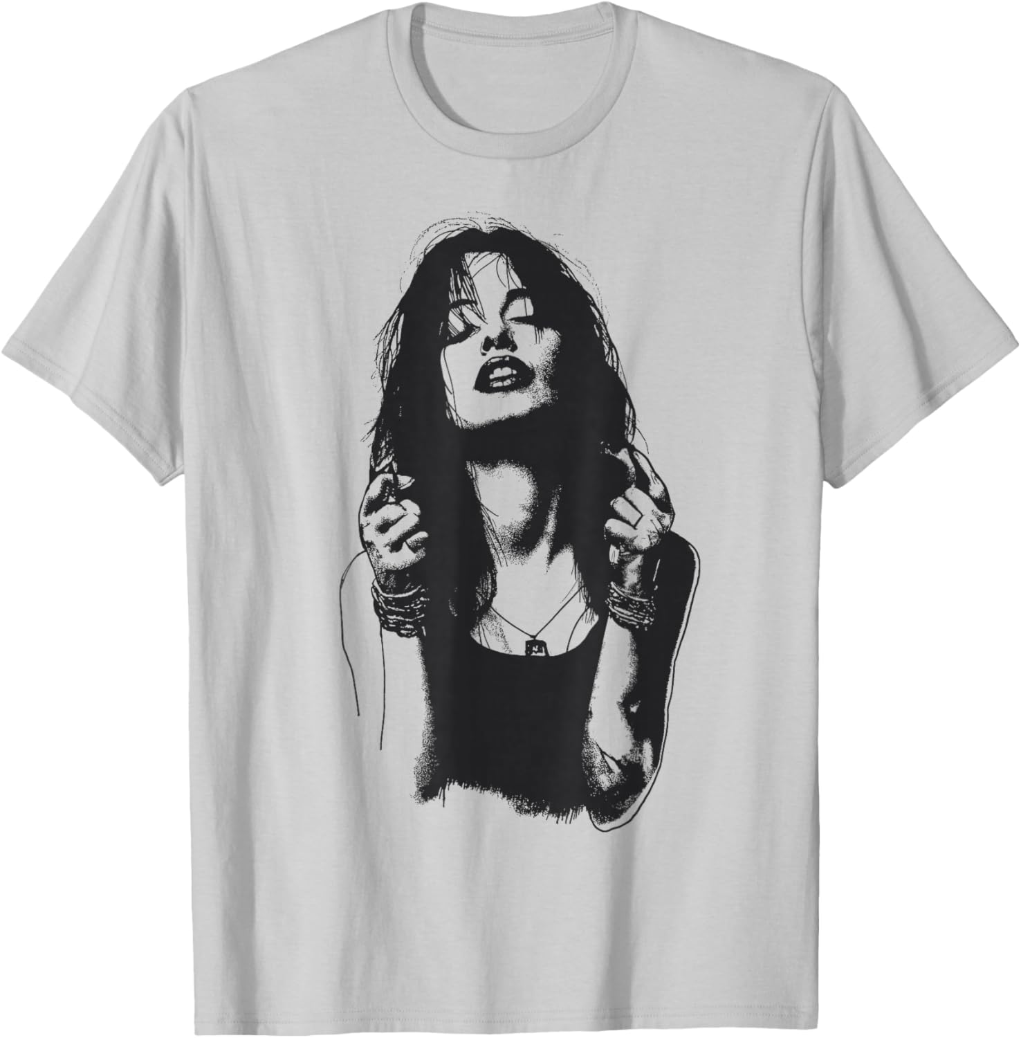 Rock N Roll Women Vintage Rock Music Band Graphic T-Shirt - T-Shirt | Ash