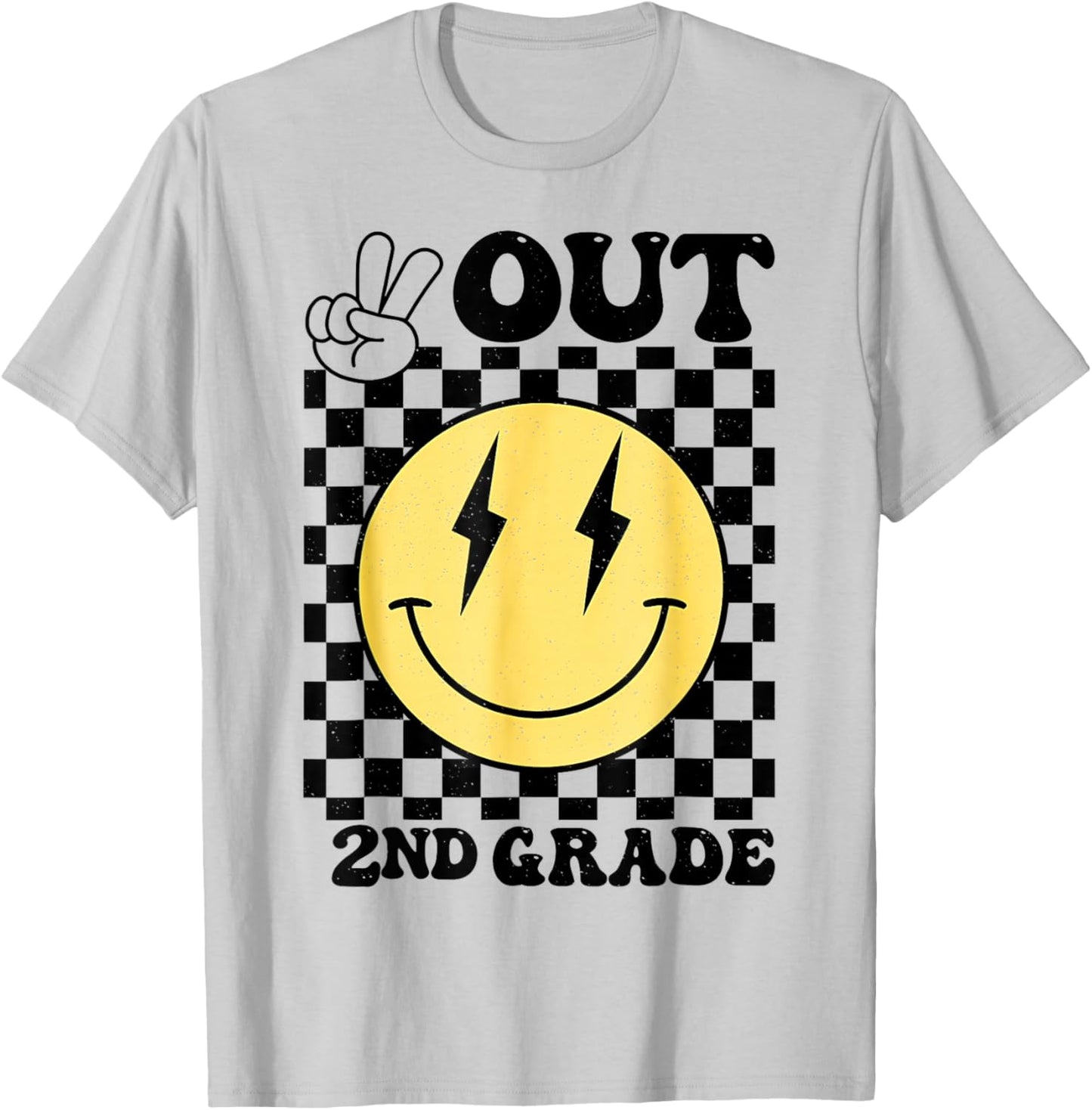 Peace Out 2nd Grade Last Day of School 5th Grade Graduation T-Shirt - T-Shirt | Ash
