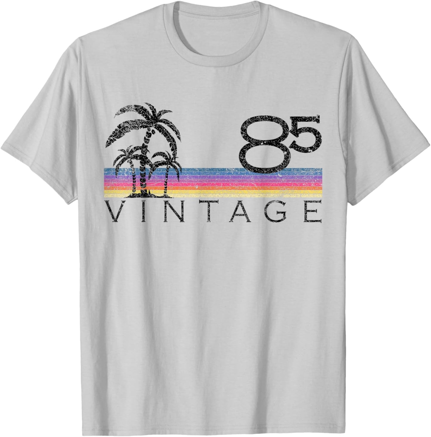 Vintage Surfing 1985 Pacific Ocean Sunset 40th Birthday Gift T-Shirt - T-Shirt | Ash