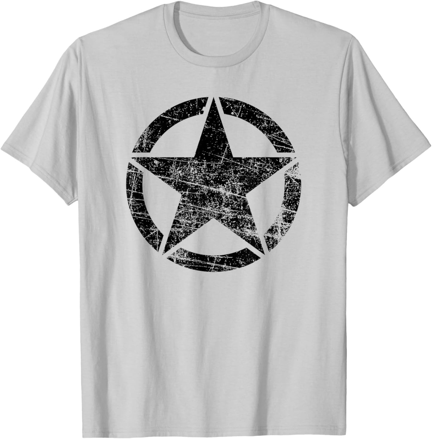 Vintage Army Star Classic Retro USA Military Distressed Logo T-Shirt - T-Shirt | Ash
