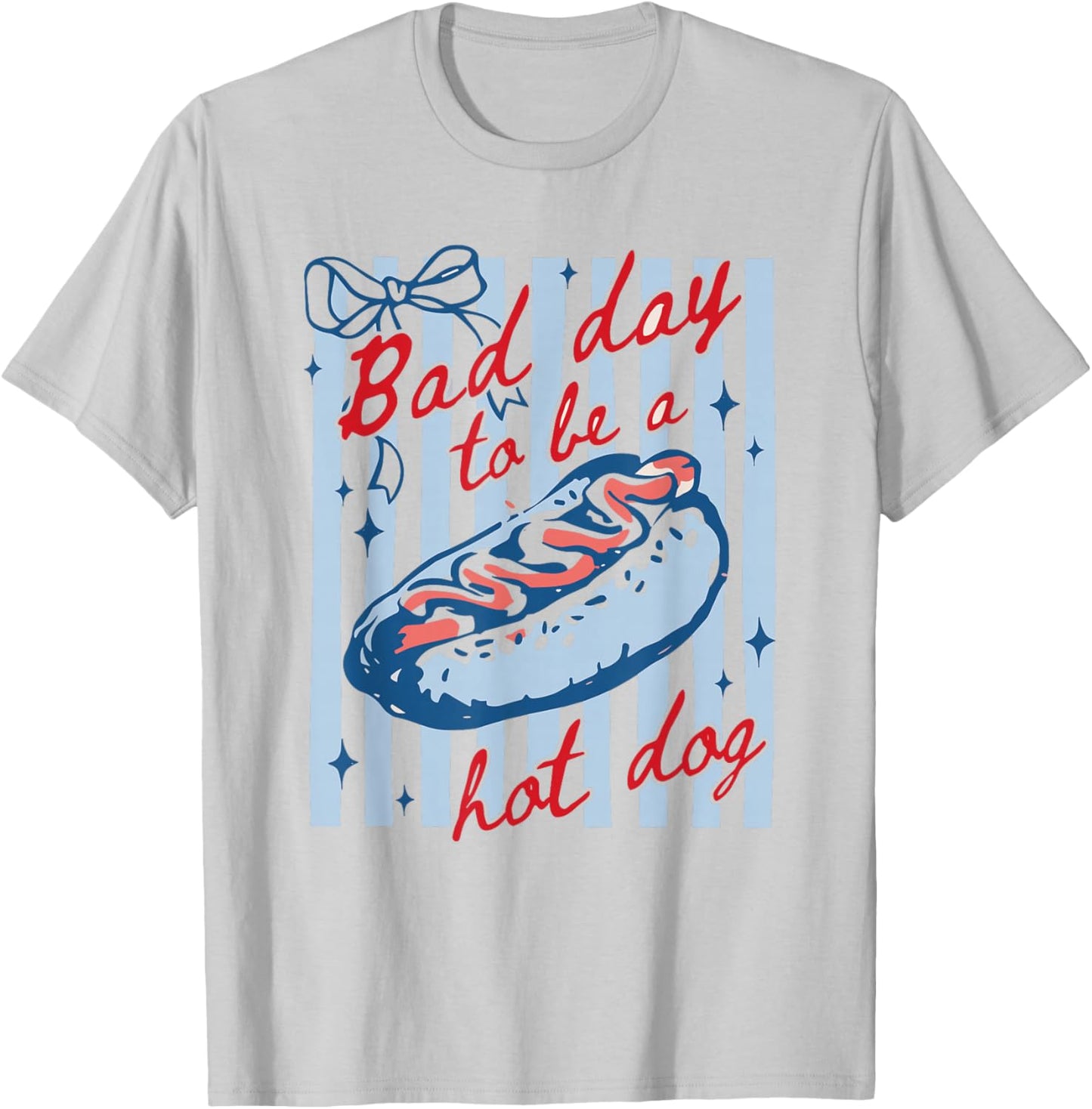 Bad Day to Be A Hot Dog Funny BBQ Grilling 4th of July T-Shirt - T-Shirt | Ash