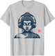 Buddha Wearing Headphones Vintage Retro Grey , -Adult, Short Sleeve, Music, Buddha, Relax T-Shirt - T-Shirt | Ash