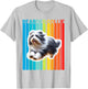 Colorful Bearded Collie T-Shirt - T-Shirt | Ash