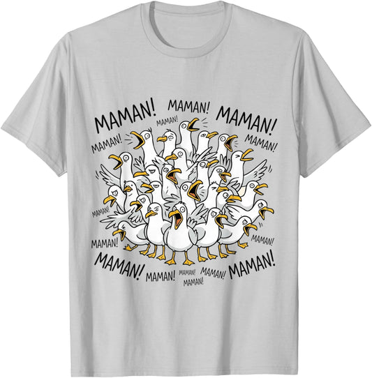 Maman Mouette Humour Fête des Mères Cadeau Rigolo T-Shirt - T-Shirt | Ash