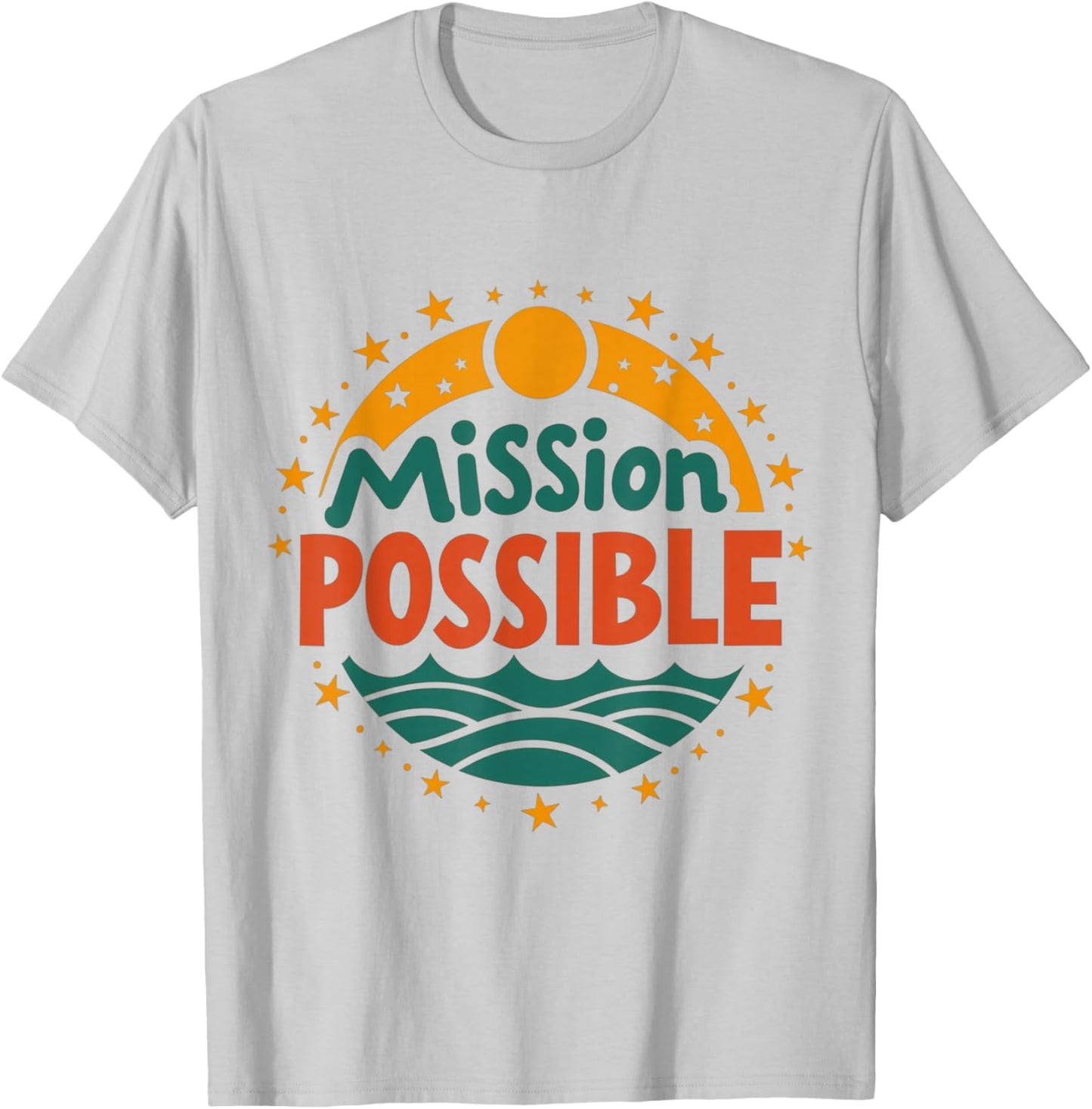 Mission Possible Motivational Inspirational School T-Shirt - T-Shirt | Ash
