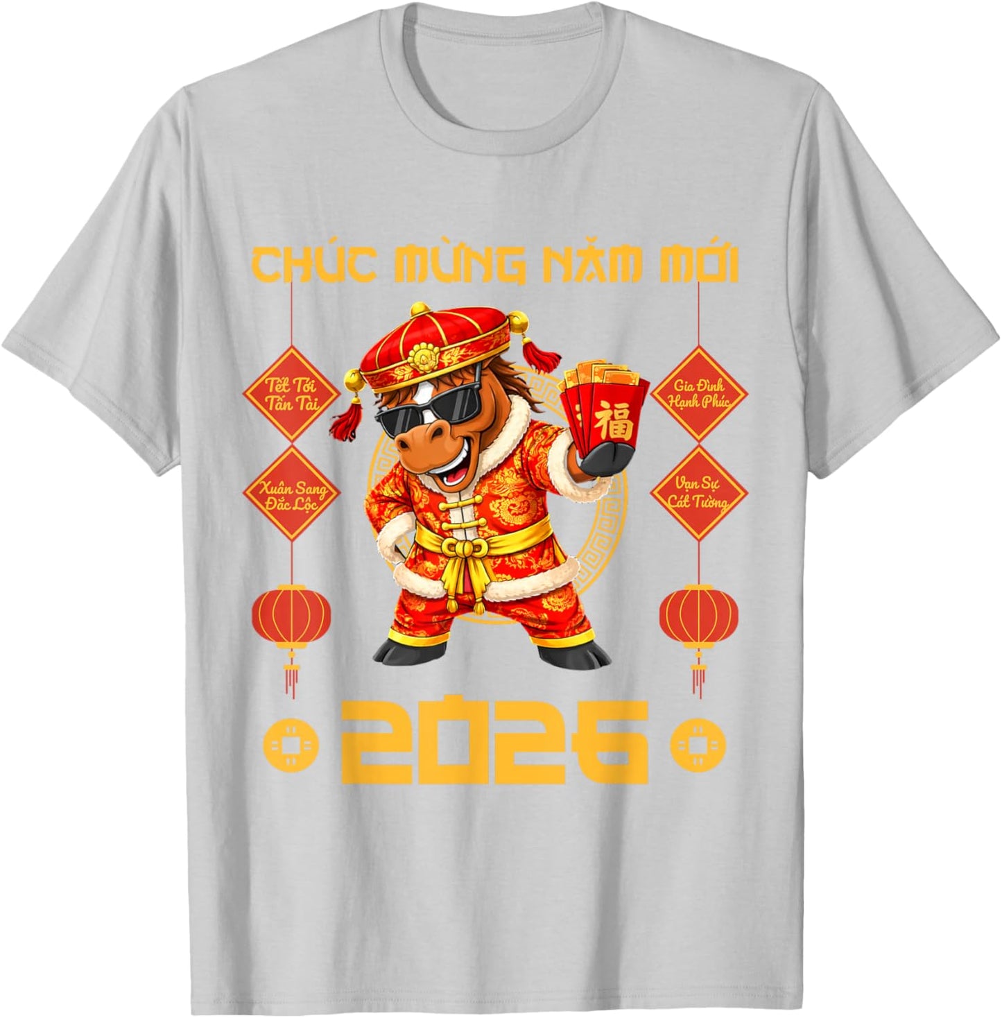 Décorations du Nouvel an vietnamien | Tet 2026 Chuc Mung Nam Moi T-Shirt - T-Shirt | Ash