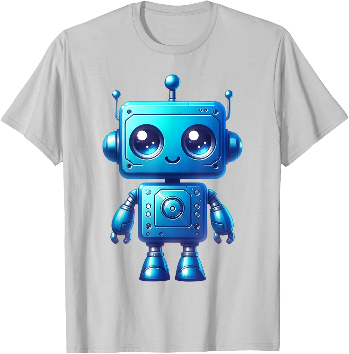 Funny Bleu Robot Robotic Kids Boy Costume T-Shirt - T-Shirt | Ash