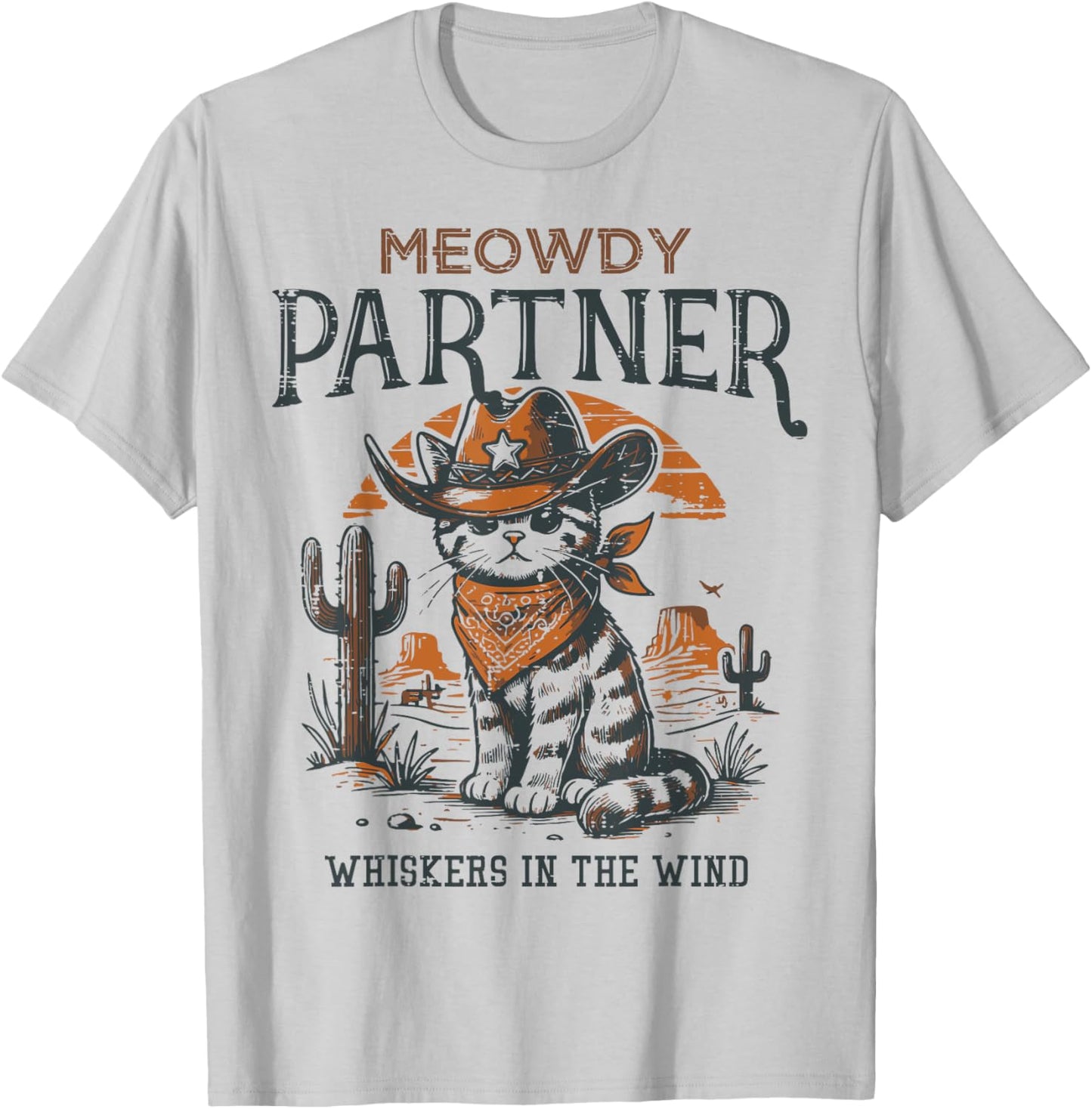 Cowboy Cat Meowdy Partner Vintage Howdy Kitten Women Men Kid T-Shirt - T-Shirt | Ash