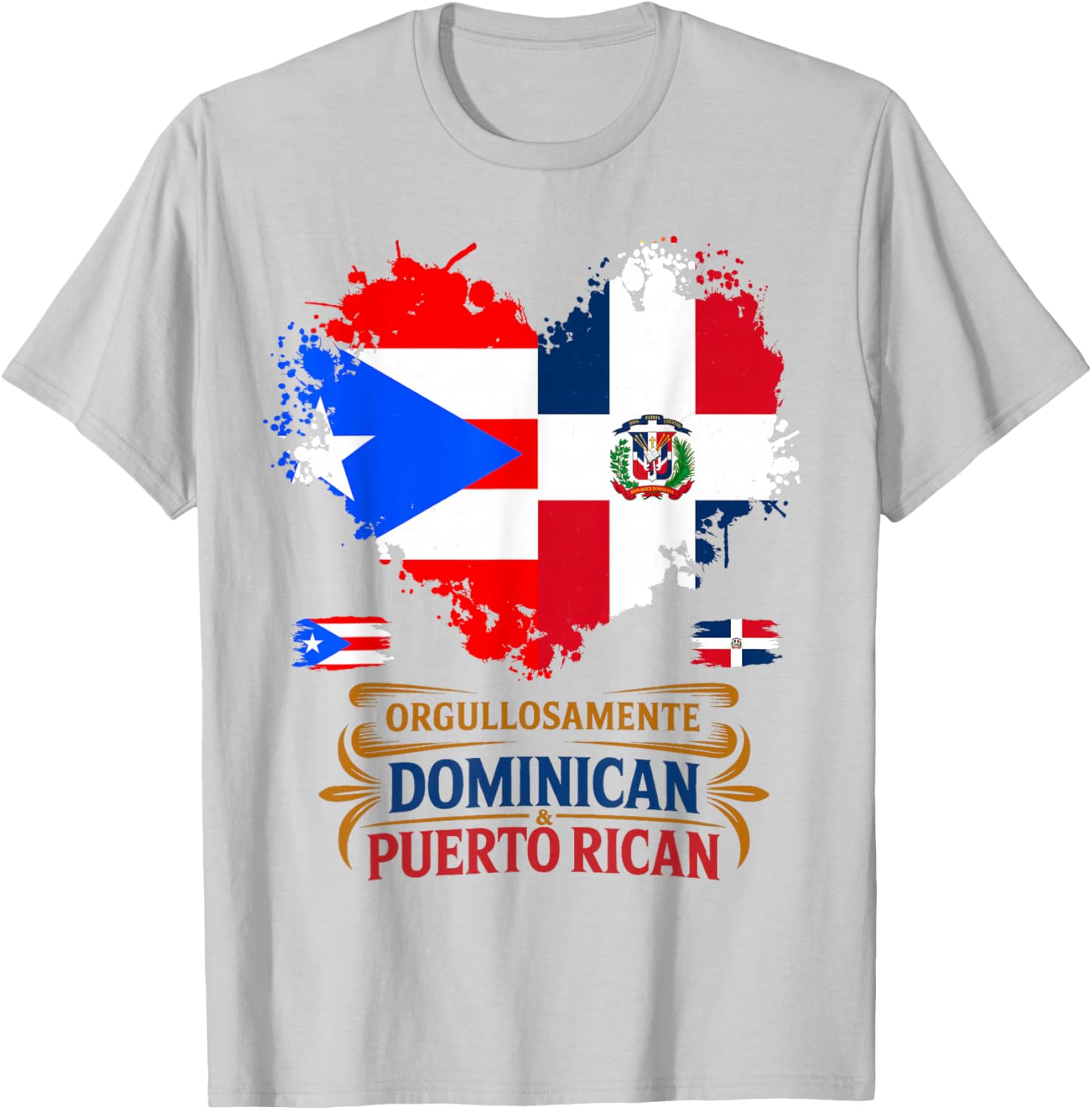 Dominican & Puerto Rican Flag Idea for Kids Dominicano T-Shirt - T-Shirt | Ash