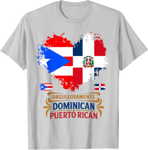 Dominican & Puerto Rican Flag Idea for Kids Dominicano T-Shirt - T-Shirt | Ash