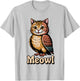 Meowl Cat Owl Hybrid Meme Gen Alpha T-Shirt - T-Shirt | Ash
