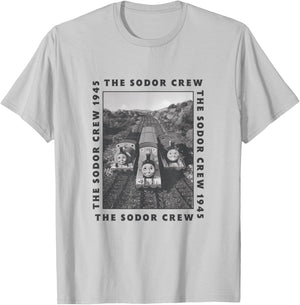 Thomas & Friends - The Sodor Crew Black and White Photo T-Shirt - T-Shirt | Ash