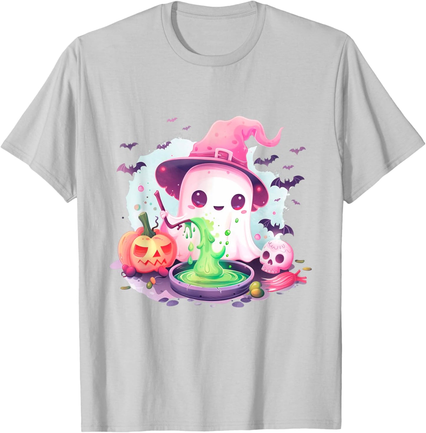 Cute Pink Halloween Party Ghost Costume Girls Women T-Shirt - T-Shirt | Ash