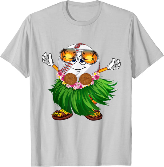 Funny Hawaii Baseball Ball Hawaiian Tropical Summer Vacation Women Kids T-Shirt - T-Shirt | Ash
