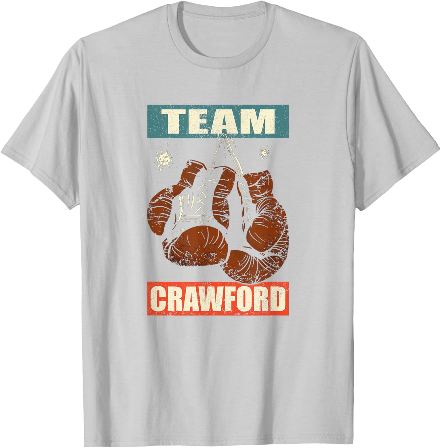 Crawford Last Name Retro Family Crawford Boxing T-Shirt - T-Shirt | Ash