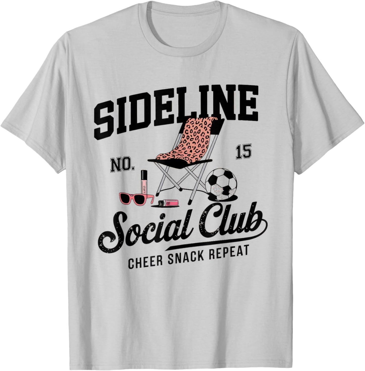 Women Sideline Social Club Soccer Mom Game Day T-Shirt - T-Shirt | Ash
