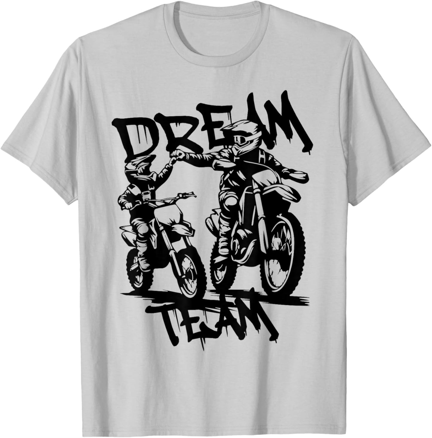Geschenk Vater und Sohn Motocross Team Cross Motorrad Vatertag T-Shirt - T-Shirt | Ash
