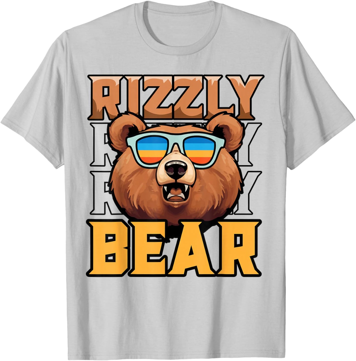 Rizzly Bear Funny Rizz Meme Grizzly Bear Lover T-Shirt - T-Shirt | Ash