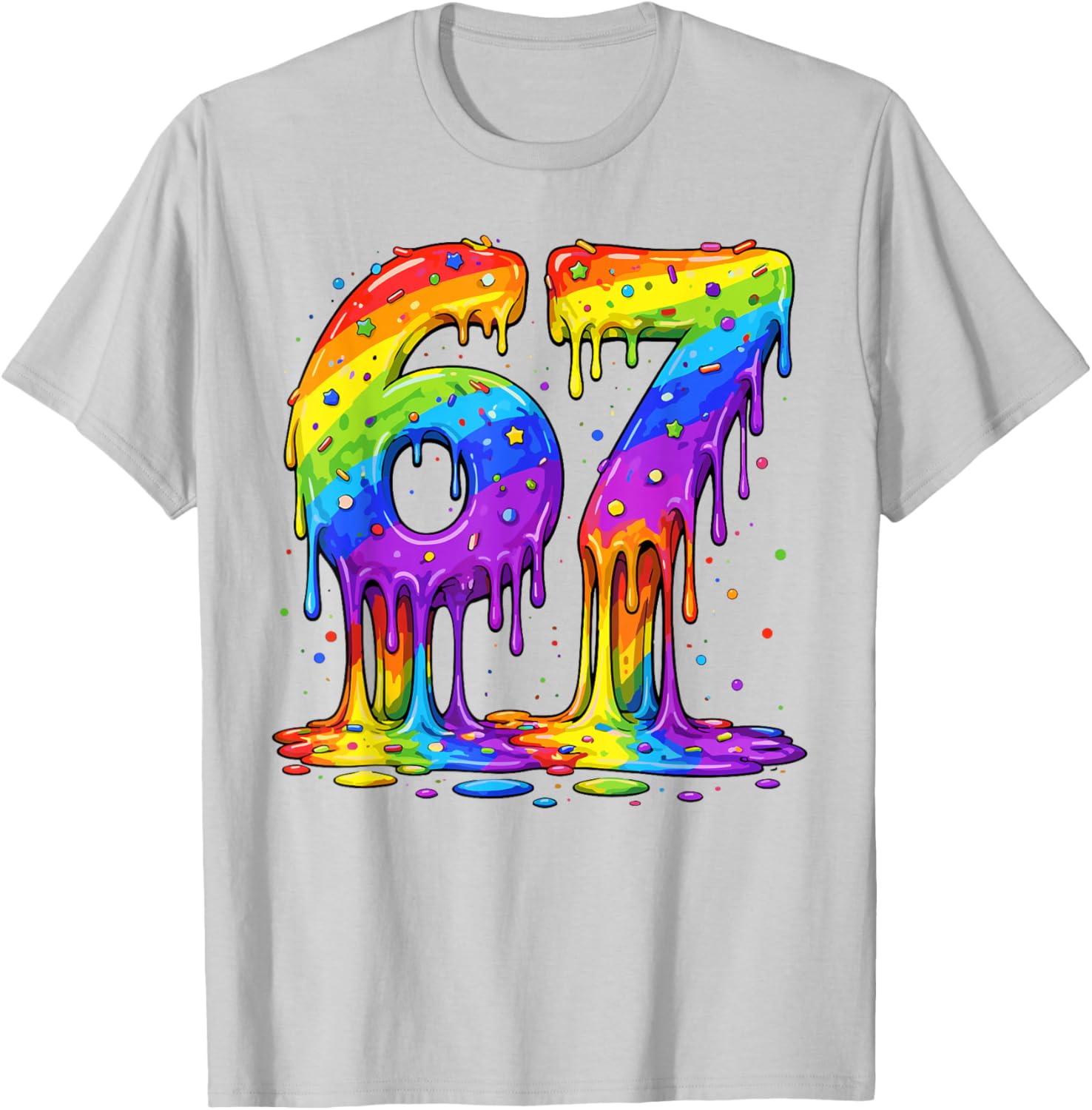 67 Drip Six Seven Meme LGBTQ Rainbow Pride Month Proud Ally T-Shirt - T-Shirt | Ash