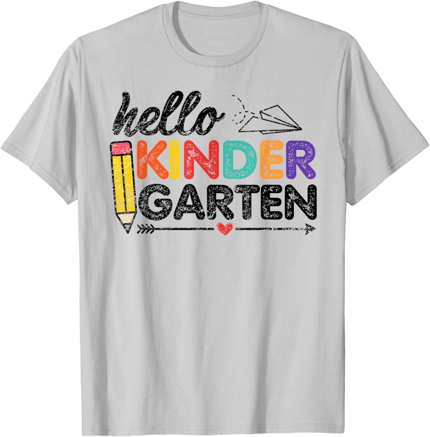 Cute Hello Kindergarten - Kids Teacher Back to School T-Shirt - T-Shirt | Ash