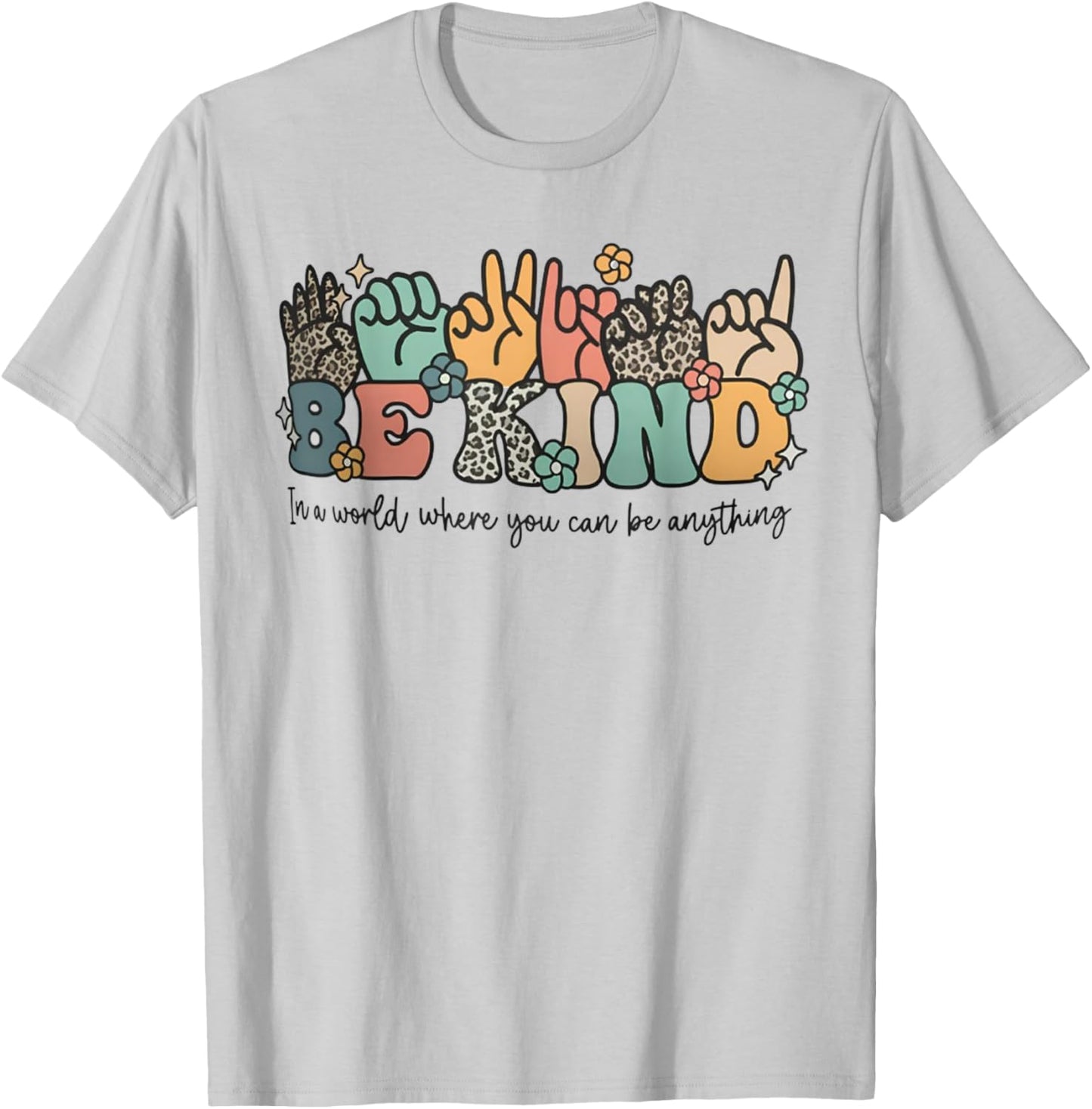 ASL Be Kind Sign Language Deaf Awareness T-Shirt - T-Shirt | Ash