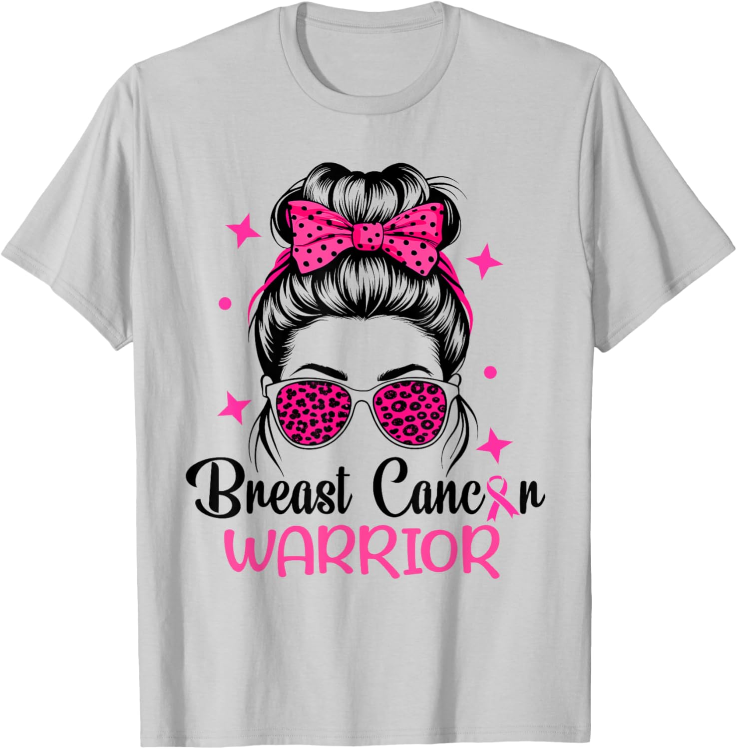 Breast Cancer Awareness Warrior T-Shirt - T-Shirt | Ash