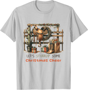 Funny Horse Lets Stirrup Some Christmas Cheer T-Shirt - T-Shirt | Ash