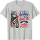 Funny Cat 4th of July Happy Fur-th of July T-Shirt - T-Shirt | Ash