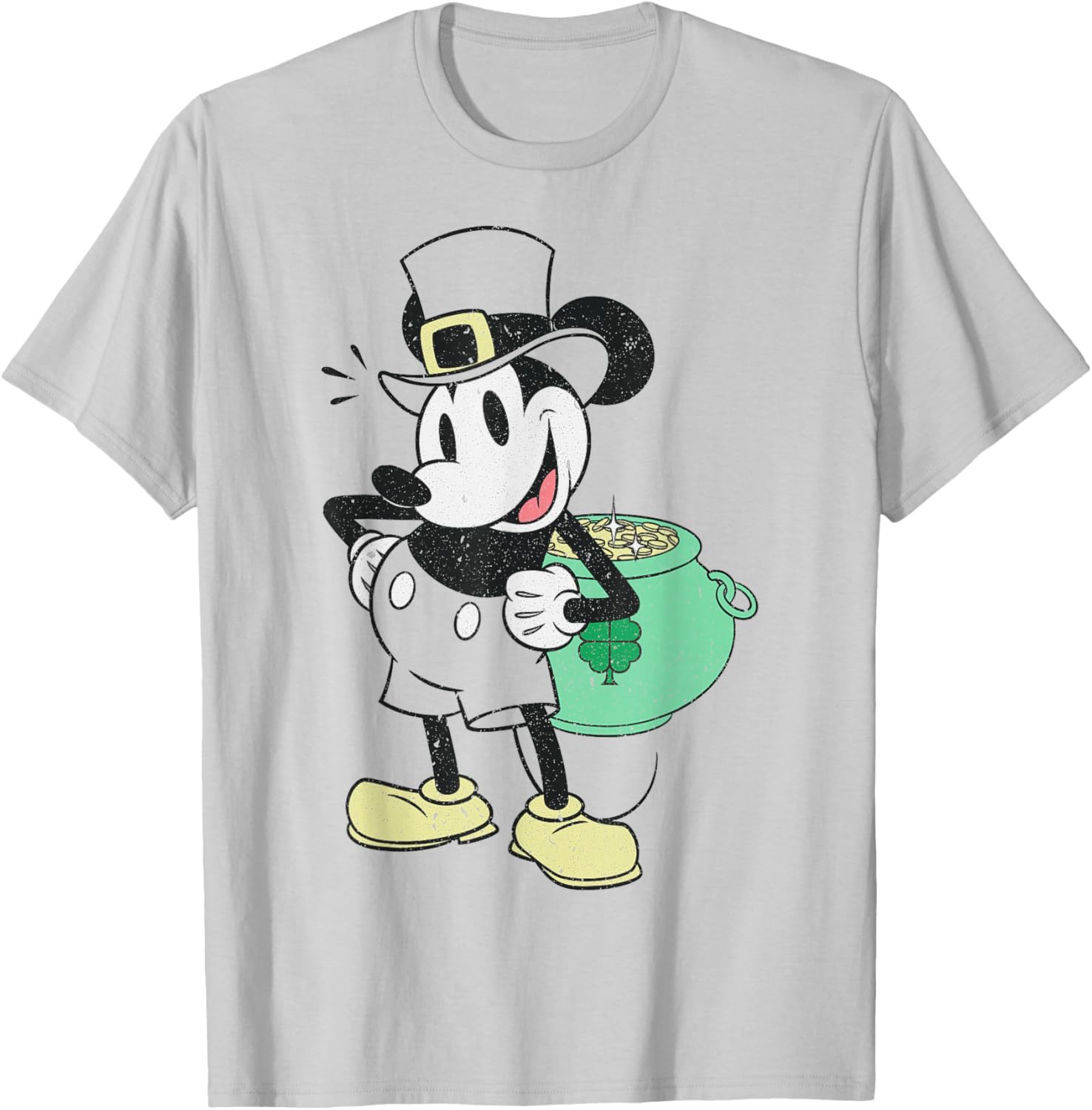 Disney Mickey and Friends St. Patrick's Day Shamrock Suit T-Shirt - T-Shirt | Ash