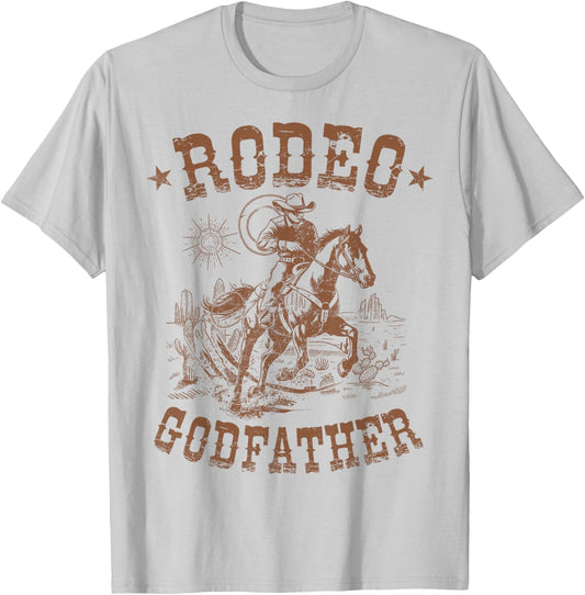 Rodeo Godfather Western Cowboy Family Matching Father's Day T-Shirt - T-Shirt | Ash